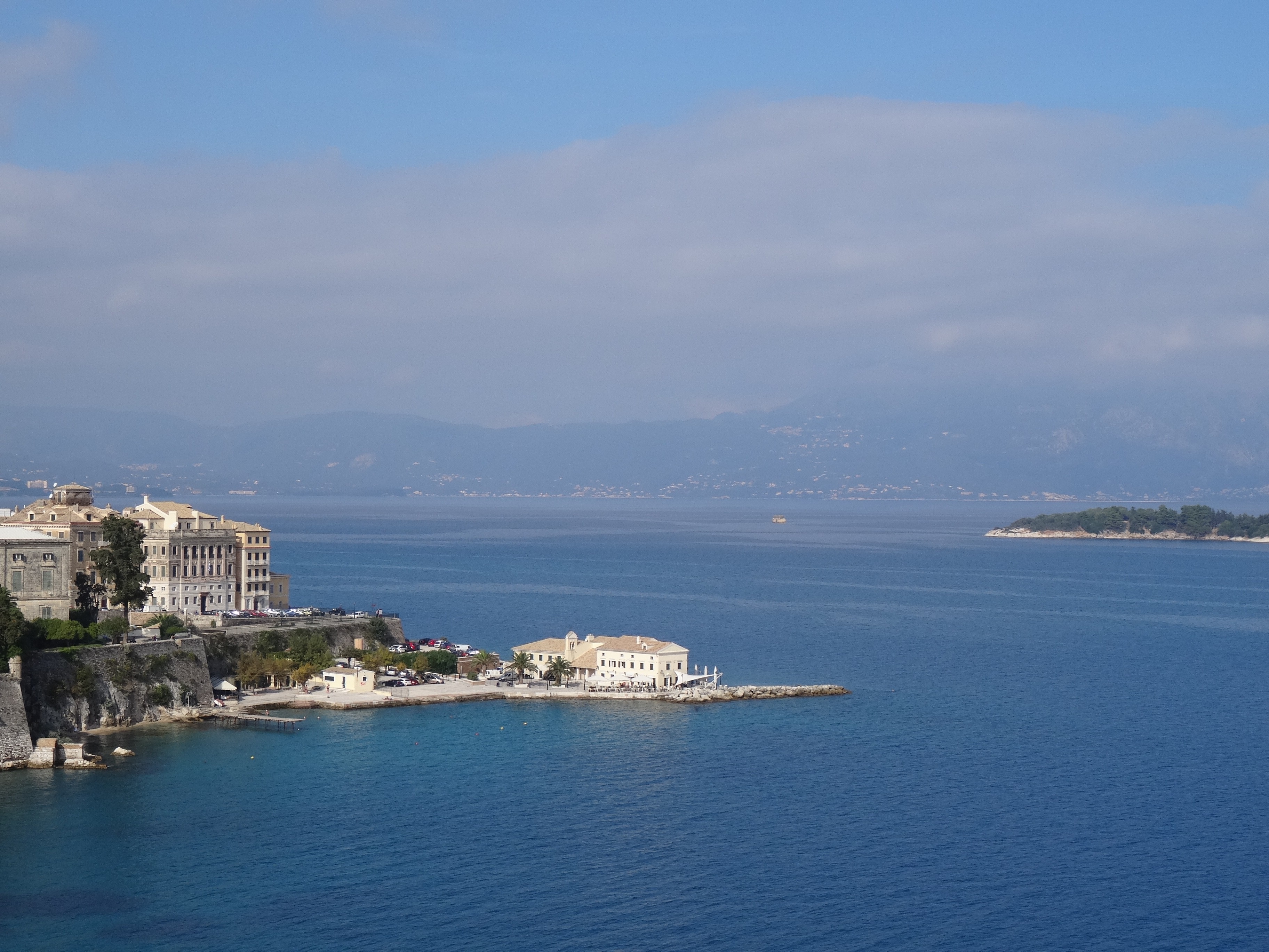 Blue sea and rocky beach in Greece