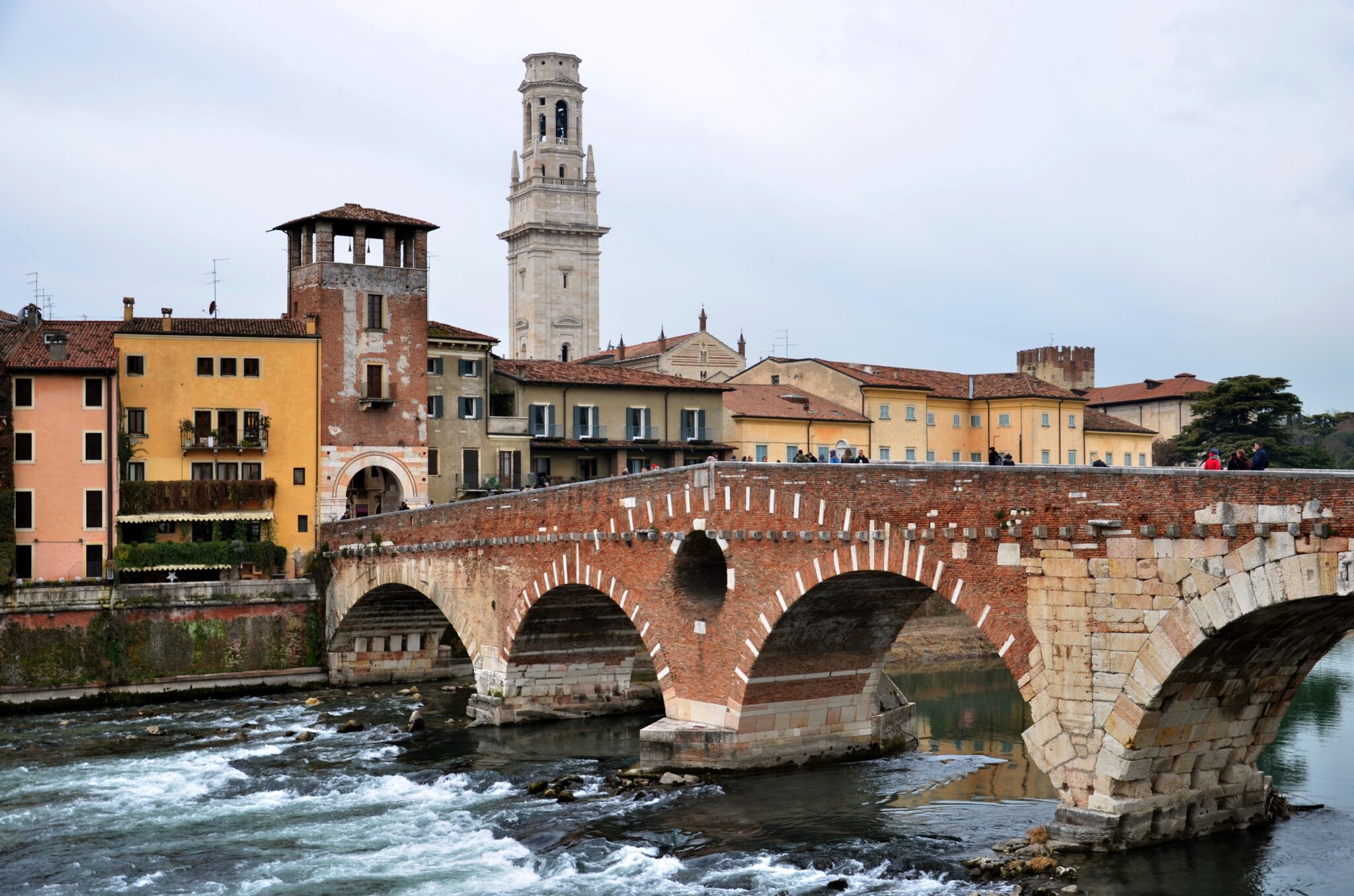 Verona Italy and the city's historic bridge