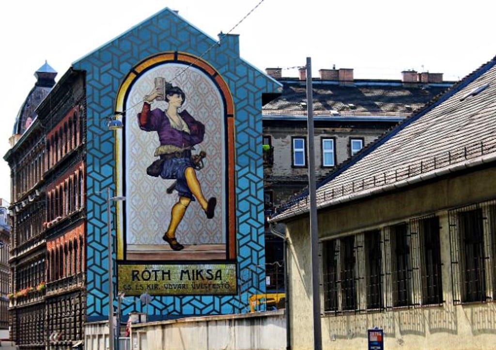 Courtyard wall in Budapest's Jewish Quarter