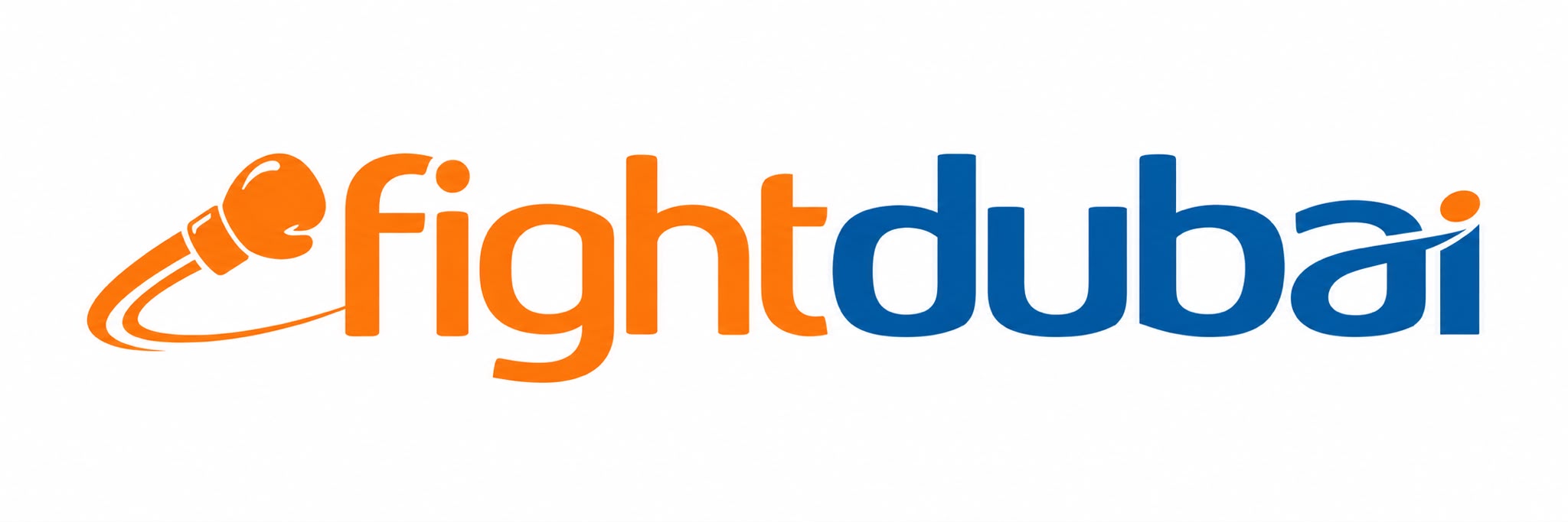 לוגו הומוריסטי Fightdubai עם כפפת אגרוף