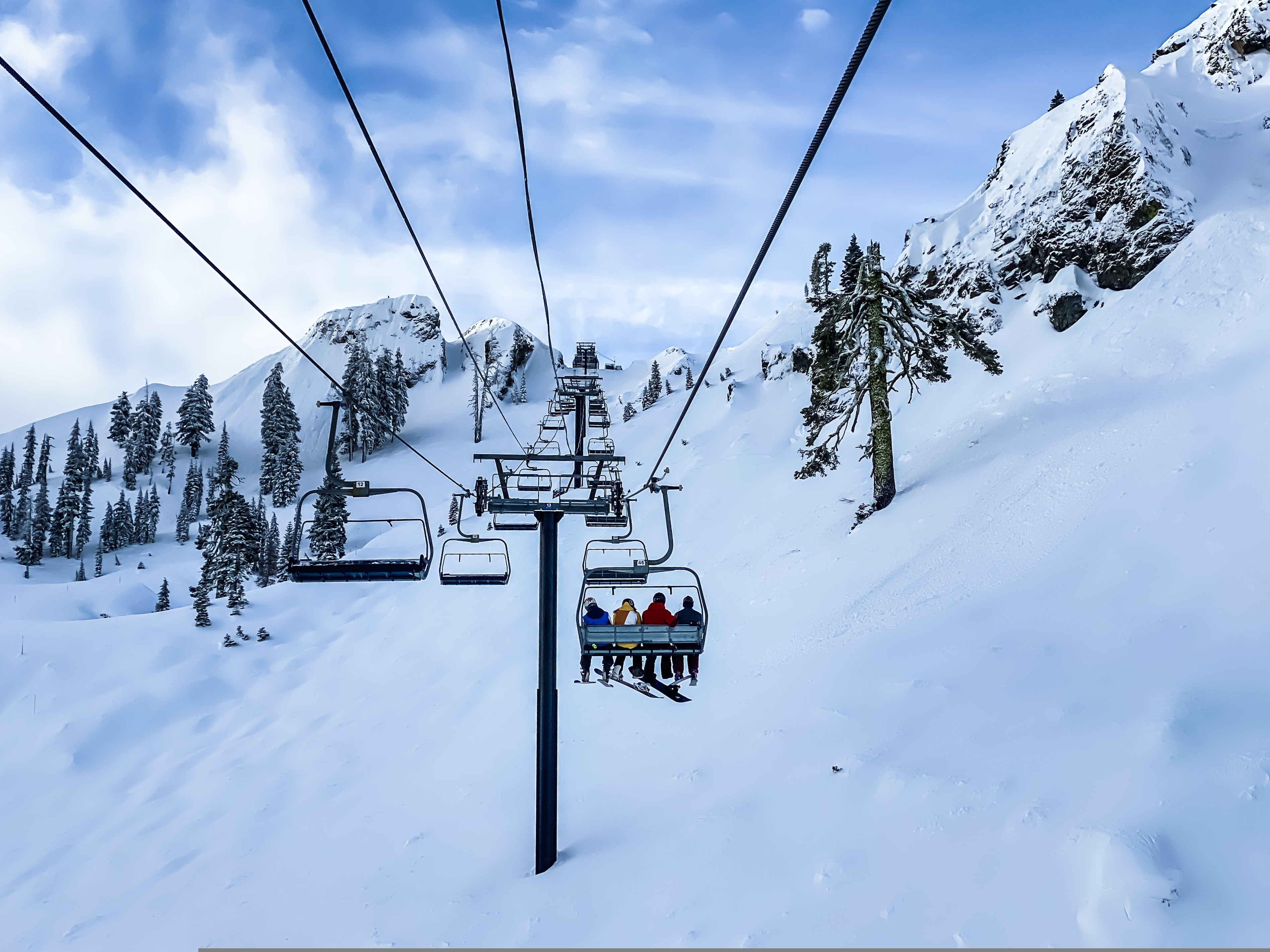 Skier on a snowy slope